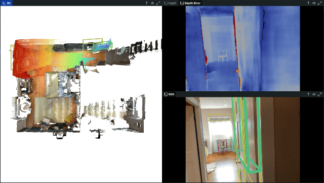 Additional Map-Det3D scene reconstruction, depth estimation, and 3D object detection results